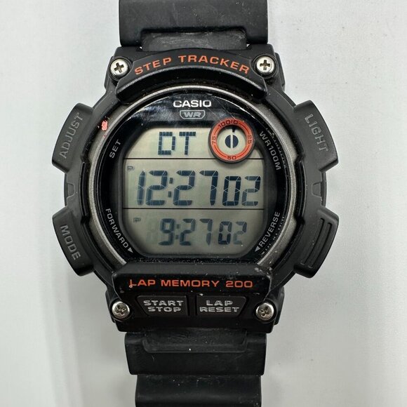 Casio Digital Watch Men Black Round Dial WS-2100H Water Resisant 100M Working - Picture 1 of 14